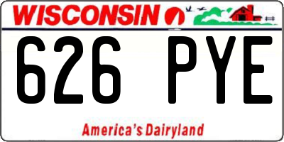 WI license plate 626PYE
