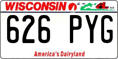 WI license plate 626PYG