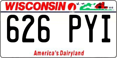 WI license plate 626PYI