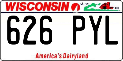 WI license plate 626PYL