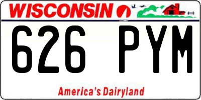 WI license plate 626PYM