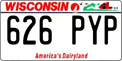 WI license plate 626PYP