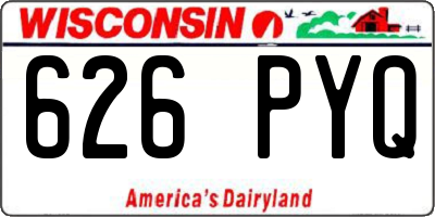 WI license plate 626PYQ