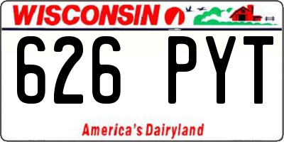 WI license plate 626PYT