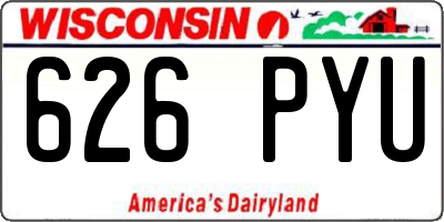 WI license plate 626PYU