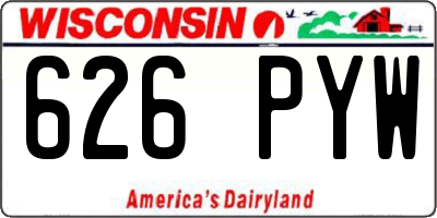 WI license plate 626PYW