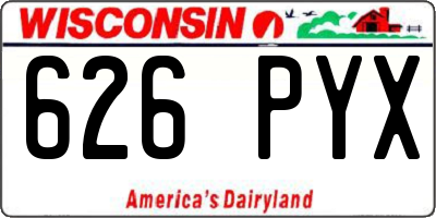 WI license plate 626PYX