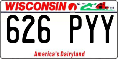 WI license plate 626PYY