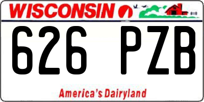 WI license plate 626PZB