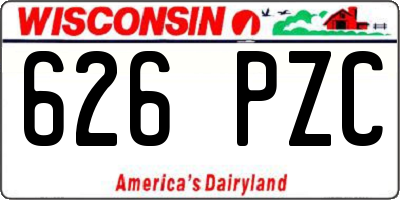 WI license plate 626PZC