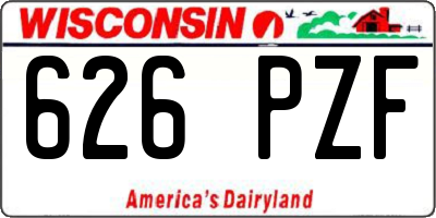 WI license plate 626PZF