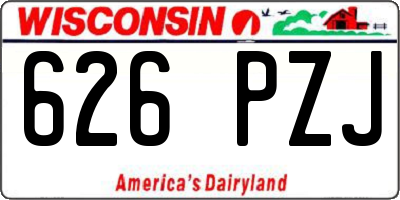 WI license plate 626PZJ