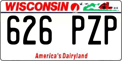 WI license plate 626PZP