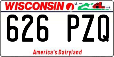 WI license plate 626PZQ