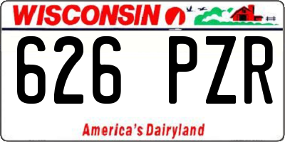 WI license plate 626PZR