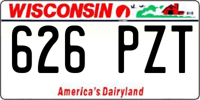 WI license plate 626PZT