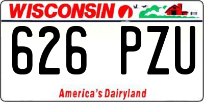 WI license plate 626PZU