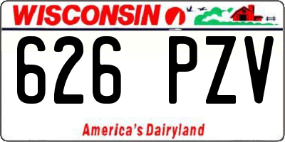 WI license plate 626PZV