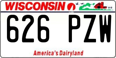 WI license plate 626PZW