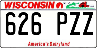 WI license plate 626PZZ
