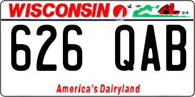 WI license plate 626QAB