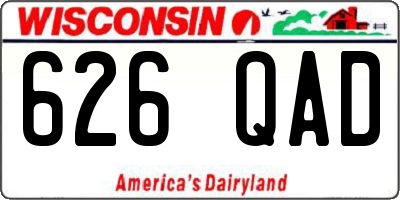 WI license plate 626QAD