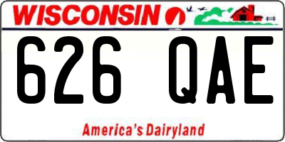 WI license plate 626QAE