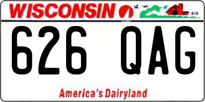 WI license plate 626QAG