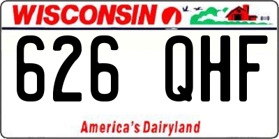 WI license plate 626QHF