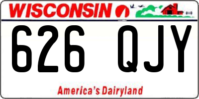 WI license plate 626QJY