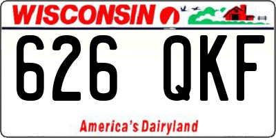 WI license plate 626QKF