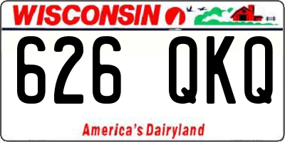 WI license plate 626QKQ