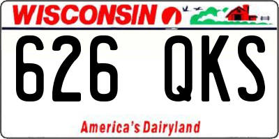 WI license plate 626QKS