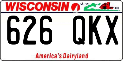 WI license plate 626QKX
