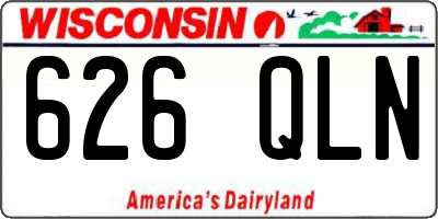 WI license plate 626QLN