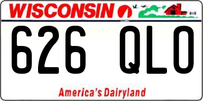 WI license plate 626QLO