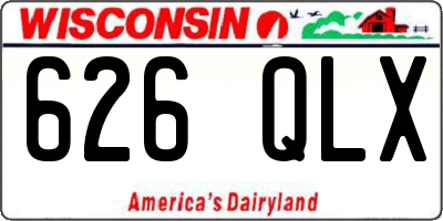 WI license plate 626QLX