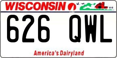 WI license plate 626QWL