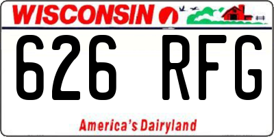 WI license plate 626RFG