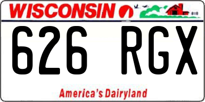 WI license plate 626RGX
