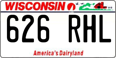 WI license plate 626RHL