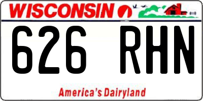 WI license plate 626RHN