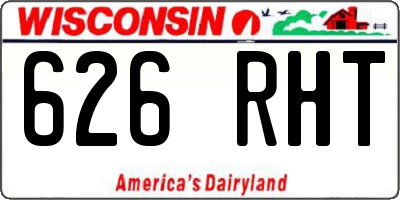 WI license plate 626RHT