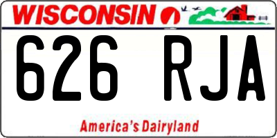 WI license plate 626RJA