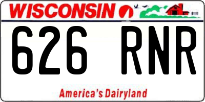 WI license plate 626RNR