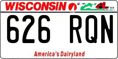 WI license plate 626RQN