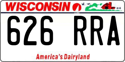 WI license plate 626RRA
