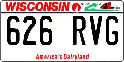 WI license plate 626RVG
