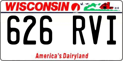 WI license plate 626RVI