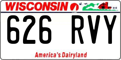 WI license plate 626RVY